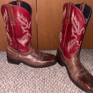 Brown and Red Western Boots